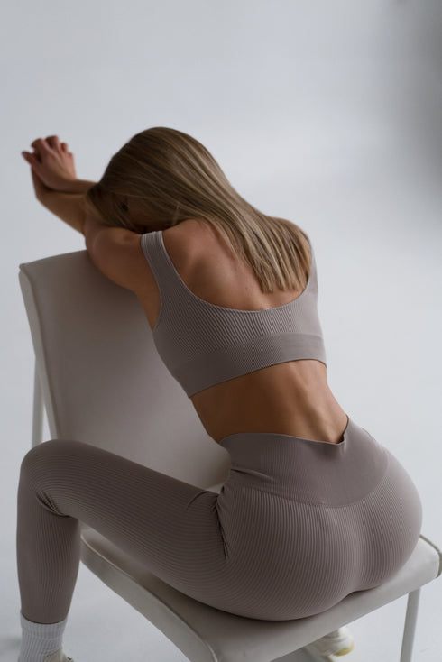 Basic Ribbed Leggings Cream