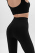 Basic Ribbed Leggings Black